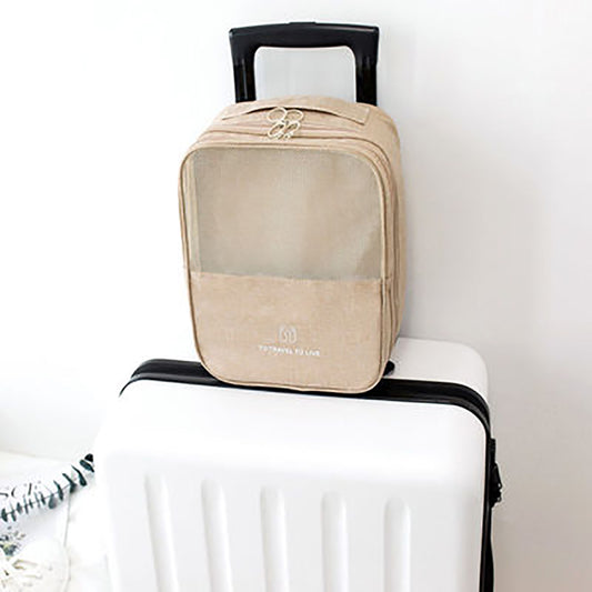 Khaki Portable Shoe Bags Waterproof Travel