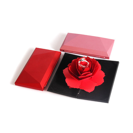 Rotating Tanabata Valentine's Knot Proposal Ring Box Gift