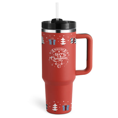 Valentines Day Gift Thermal Mug 40oz Straw Insulation Cup With Handle Portable Car Large Capacity