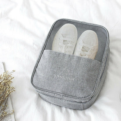 Grey Portable Shoe Bags Waterproof Travel