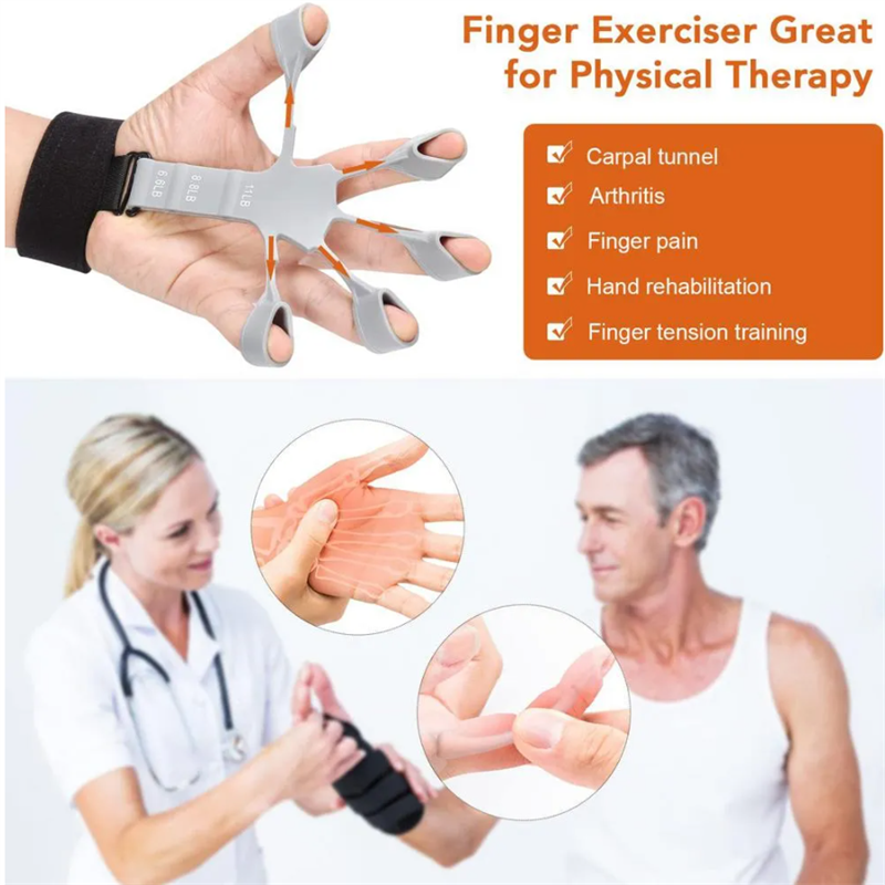 Finger Stretcher And Gripper Silicone Device For Strengthen Rehabilitation Training