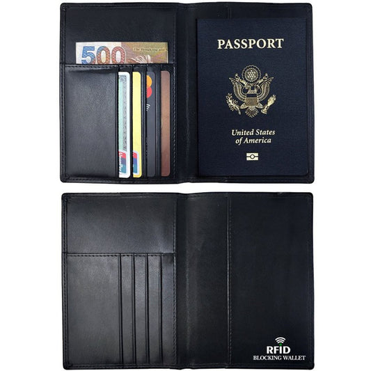 RFID Antimagnetic Leather Passport Holder