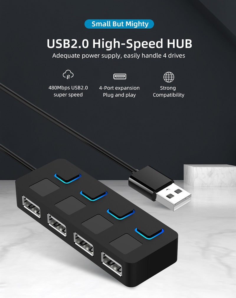 Best 4 Port 2.0 Hub Multi-USB Splitter Extender