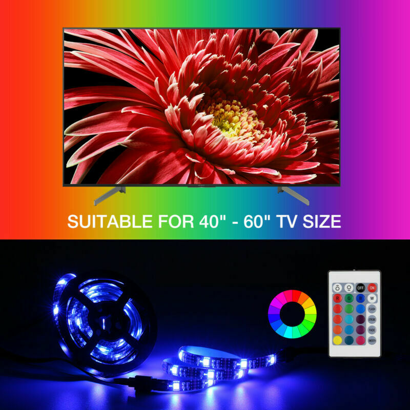 5V RGB LED Strip Background Light Remote Kit for TV, Computer and Lamp