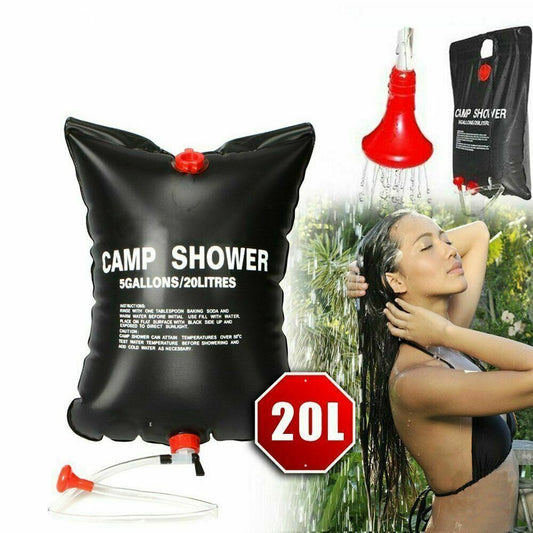 Portable Camping Shower 20L Bath Bag for Outdoor Travel Compact Solar Sun Heating