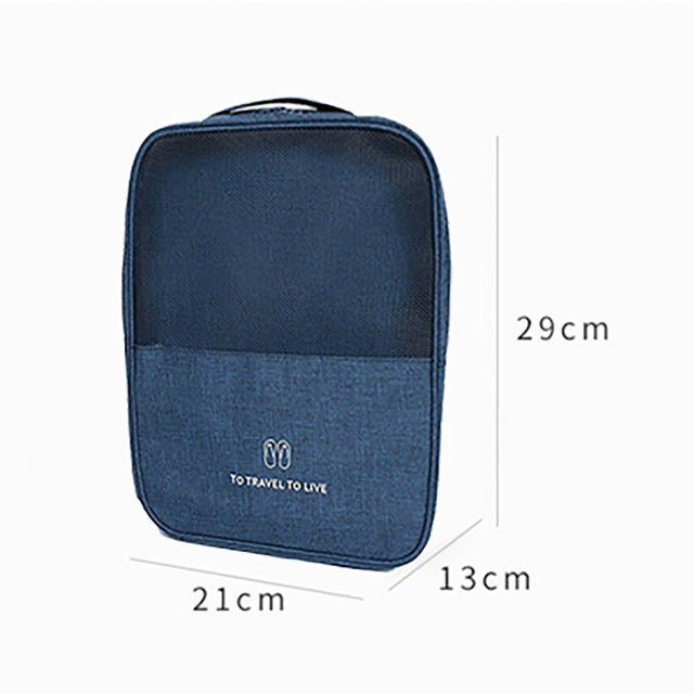 Blue Portable Shoe Bags Waterproof Travel